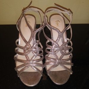 Rose Gold Strappy Dress Heels